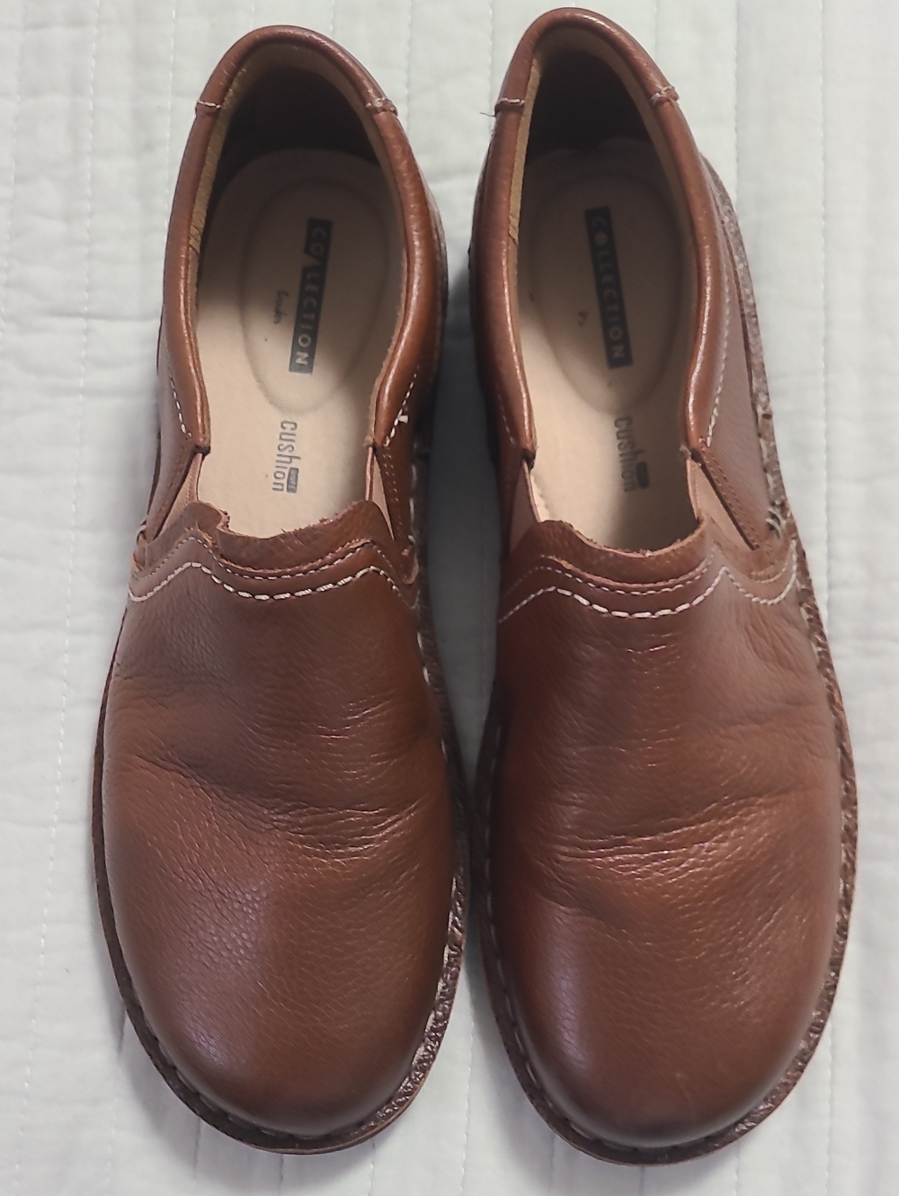 Clarks Collection Janice Barrie Women's Casual Leather Comfy Brown Loafers Sz 9